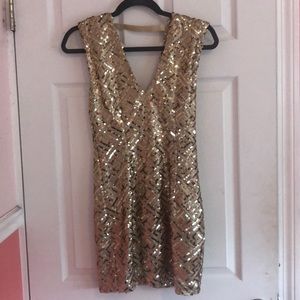 Gold sequin dress